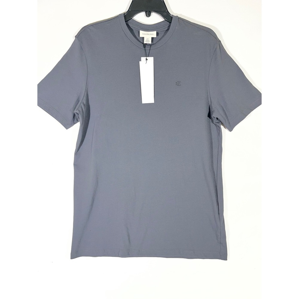 Calvin Klein Jeans Smooth Cotton Tee Men S Forged Iron Grayโ Classic Fit Preppy